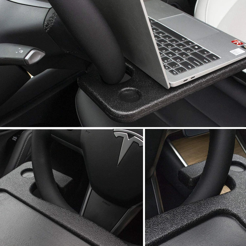 Tesla Auto Steering Wheel Desk - Versatile & Convenient Tray for Laptop, Tablet, and Food - Custom Fit & Durable