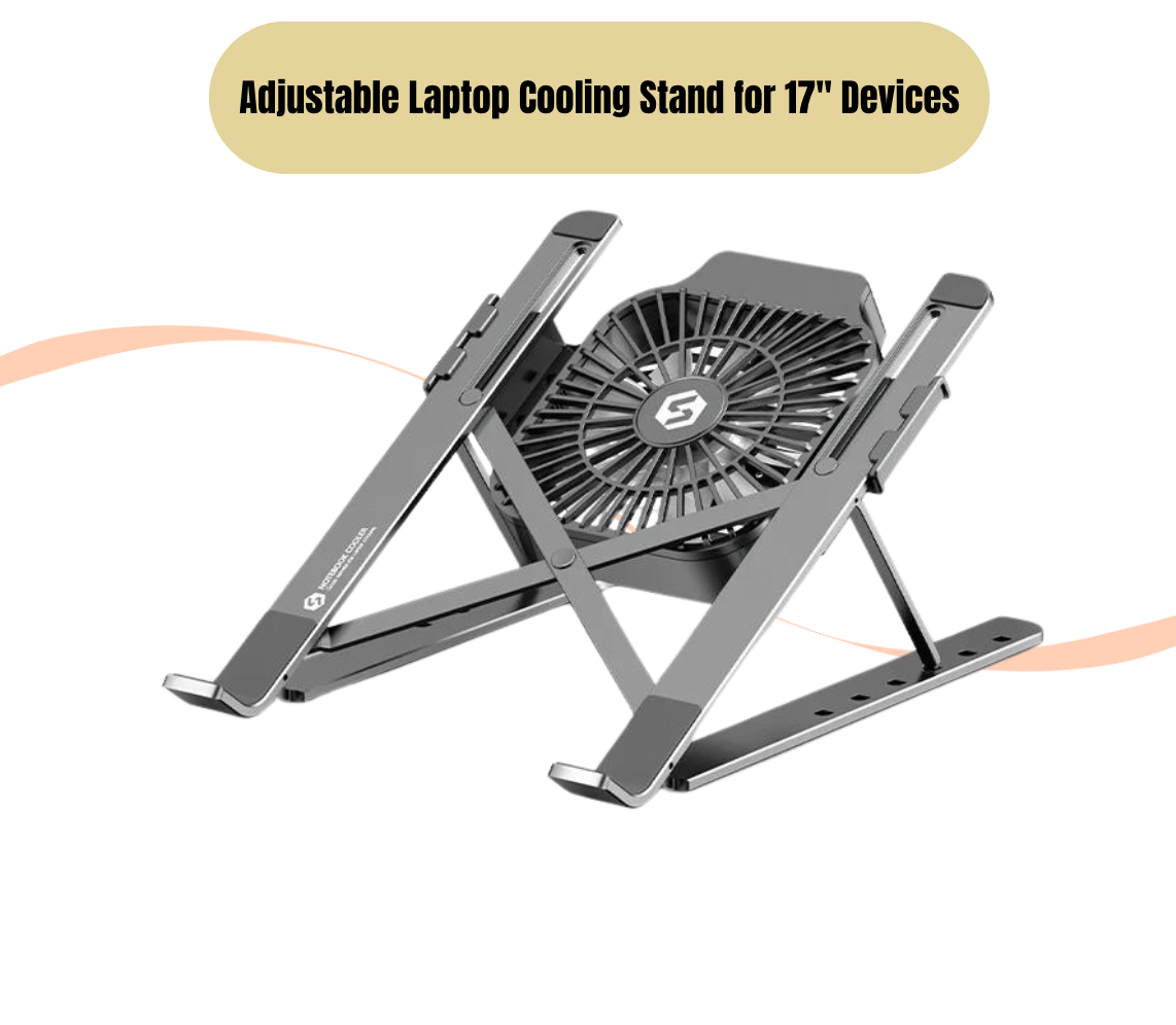 Adjustable Laptop Cooling Stand for 17" Devices - Foldable, Portable, & Stylish!