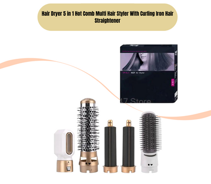 Hair Dryer 5 in 1 Hot Comb Multi Hair Styler With Curling Iron Hair Straightener With Hair Brush For Dyson Airwrap Hair Dryer