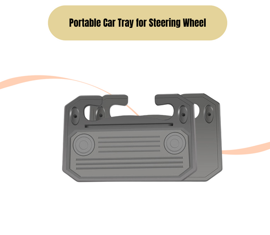 Portable Car Tray for Steering Wheel - Multifunctional, Easy to Install, Lightweight - Perfect for Travel and Work