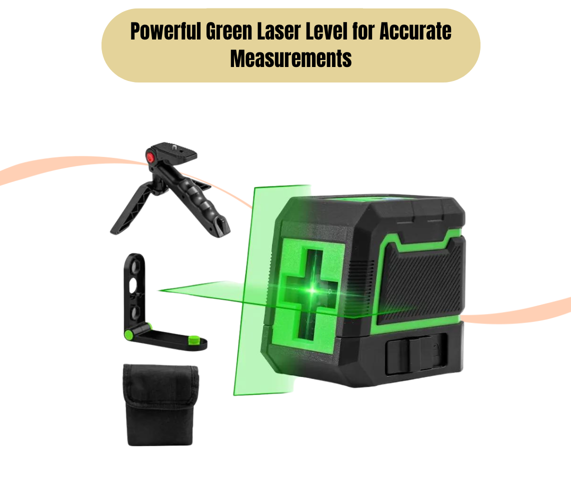 Powerful Green Laser Level for Accurate Measurements - HILDA 2 Lines Self-Leveling Cross