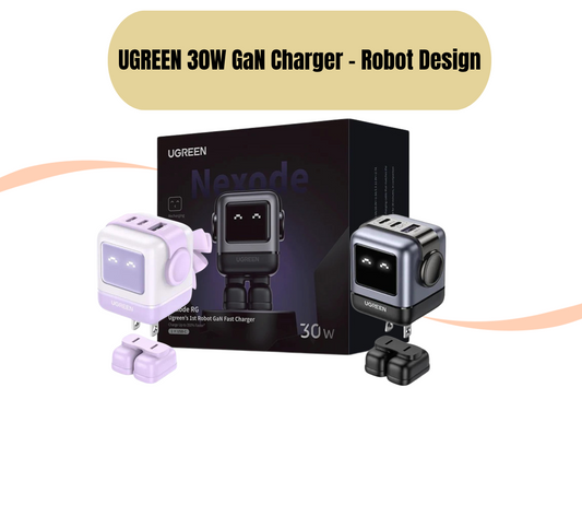 Fast Charge Your Devices with UGREEN 30W GaN Charger - Robot Design for Type C iphone, Xiaomi, Samsung Tablets - PPS PD3.0