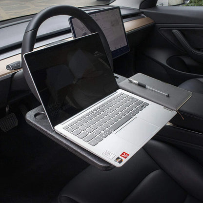 Tesla Auto Steering Wheel Desk - Versatile & Convenient Tray for Laptop, Tablet, and Food - Custom Fit & Durable